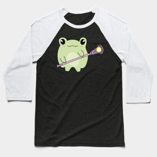 Kawaii Frog Loves Lacrosse Baseball T-Shirt